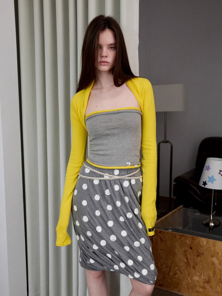 Knitted Slim Bolero Shrug & Tube Top Set