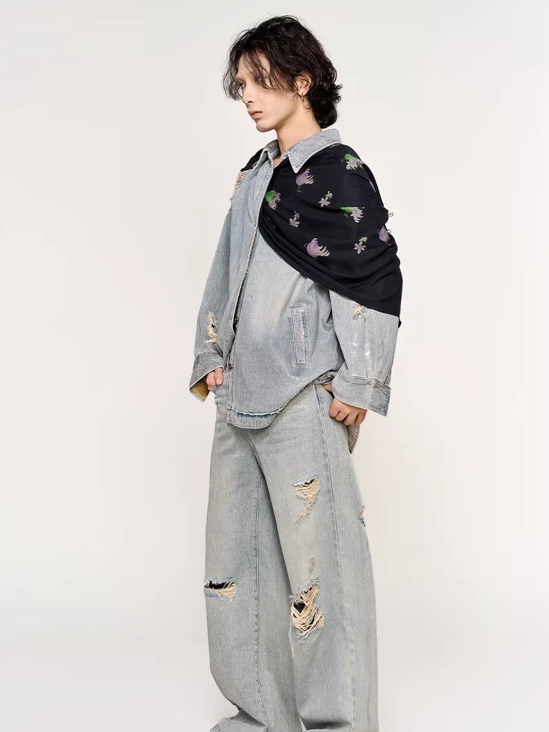 Iris Print Multi-Way TENCEL™ Scarf