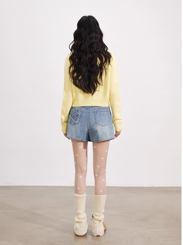 Rolled-Edge Knit Cardigan