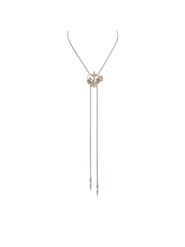 Tie Snake Chain Angel Heart Necklace - CHINASQUAD