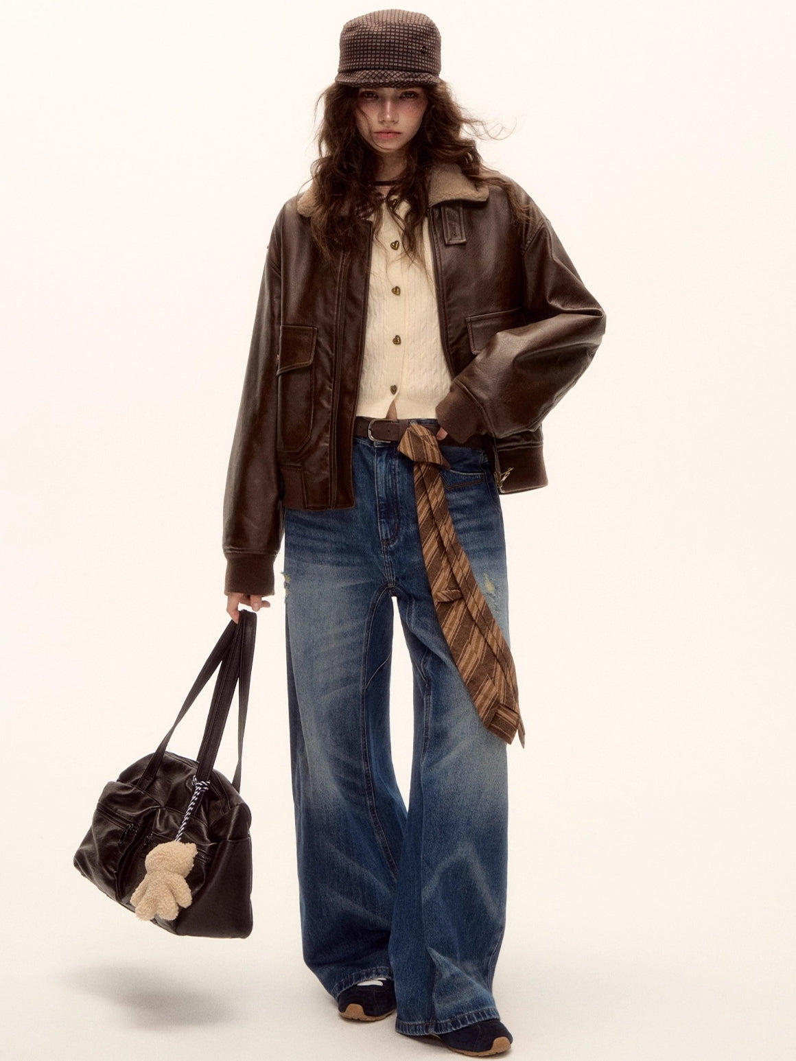 Faux Leather Padded Jacket