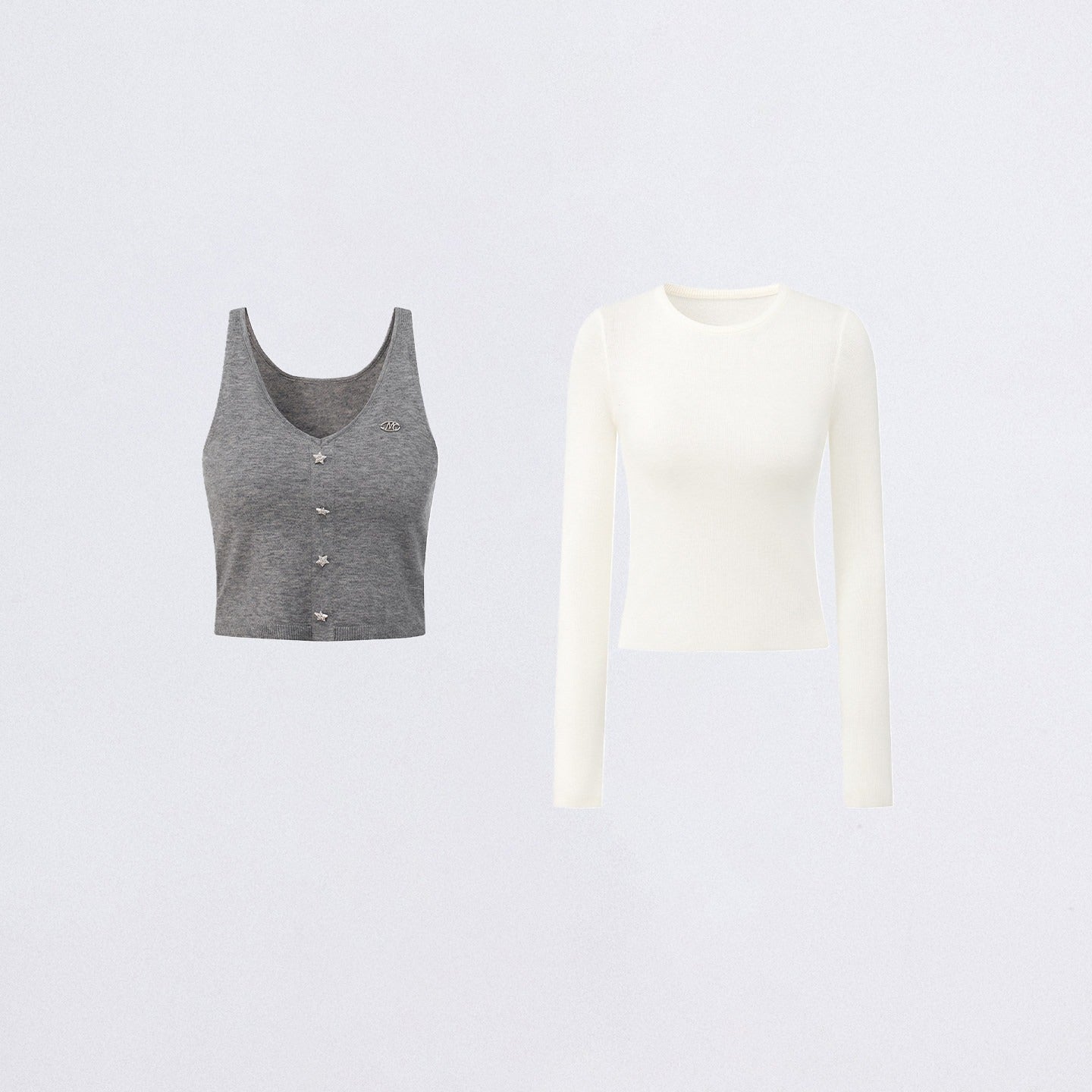 Knit Camisole and Inner Top Two-Piece Set
