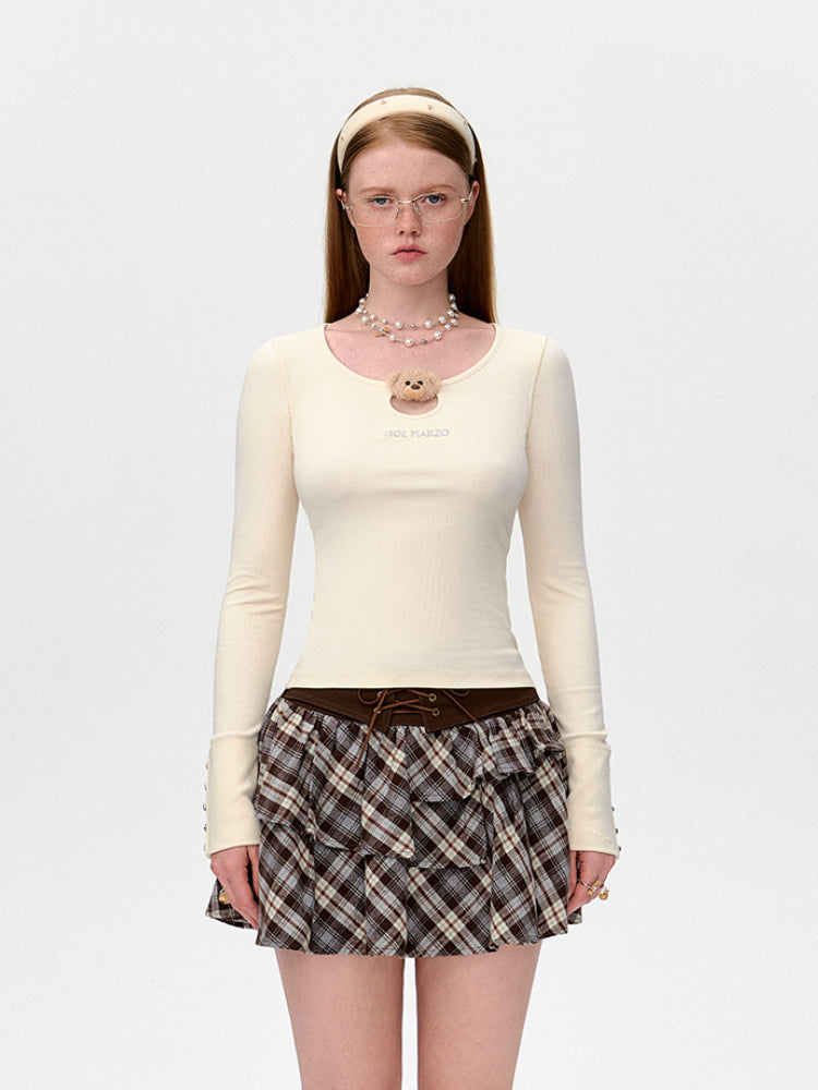 Hollow Chest Long-Sleeve Slim Fit T-Shirt - CHINASQUAD