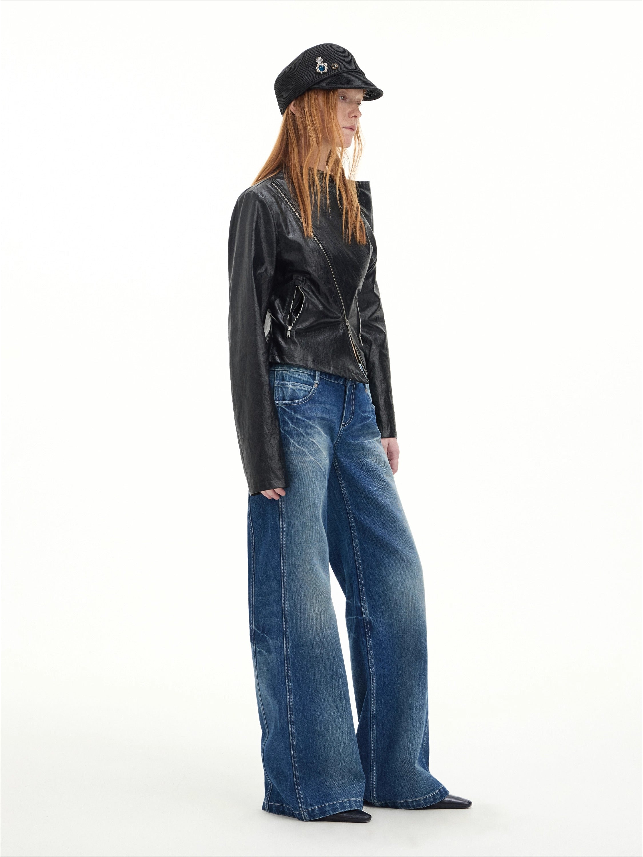 Vintage Lightning Wash Straight-Leg Jeans
