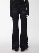 Studded Cat-Whisker Flared Denim Pants - CHINASQUAD