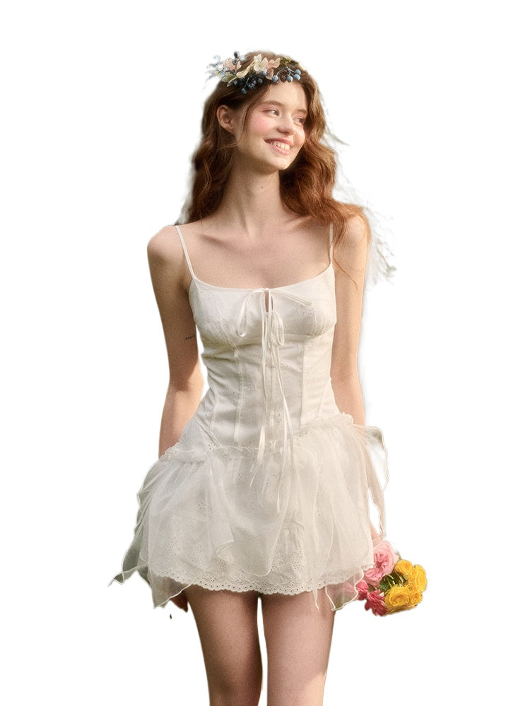 White Cloud Strap Dress - CHINASQUAD