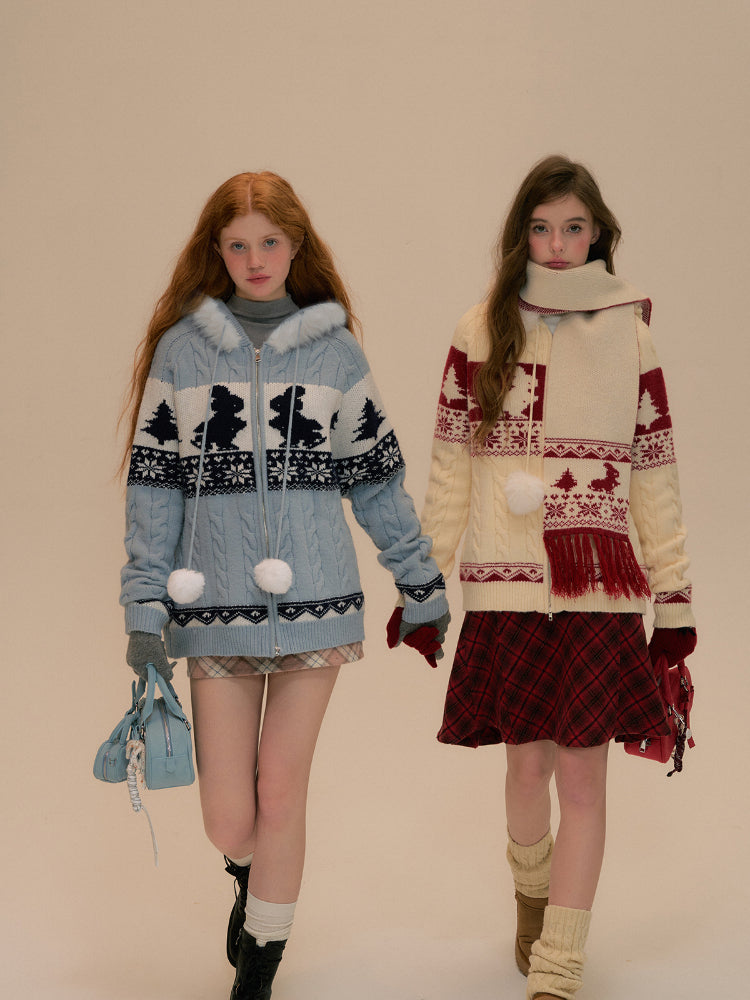 (Final Sale) Vintage Red Plaid Wool Christmas Pleated Skirt - CHINASQUAD