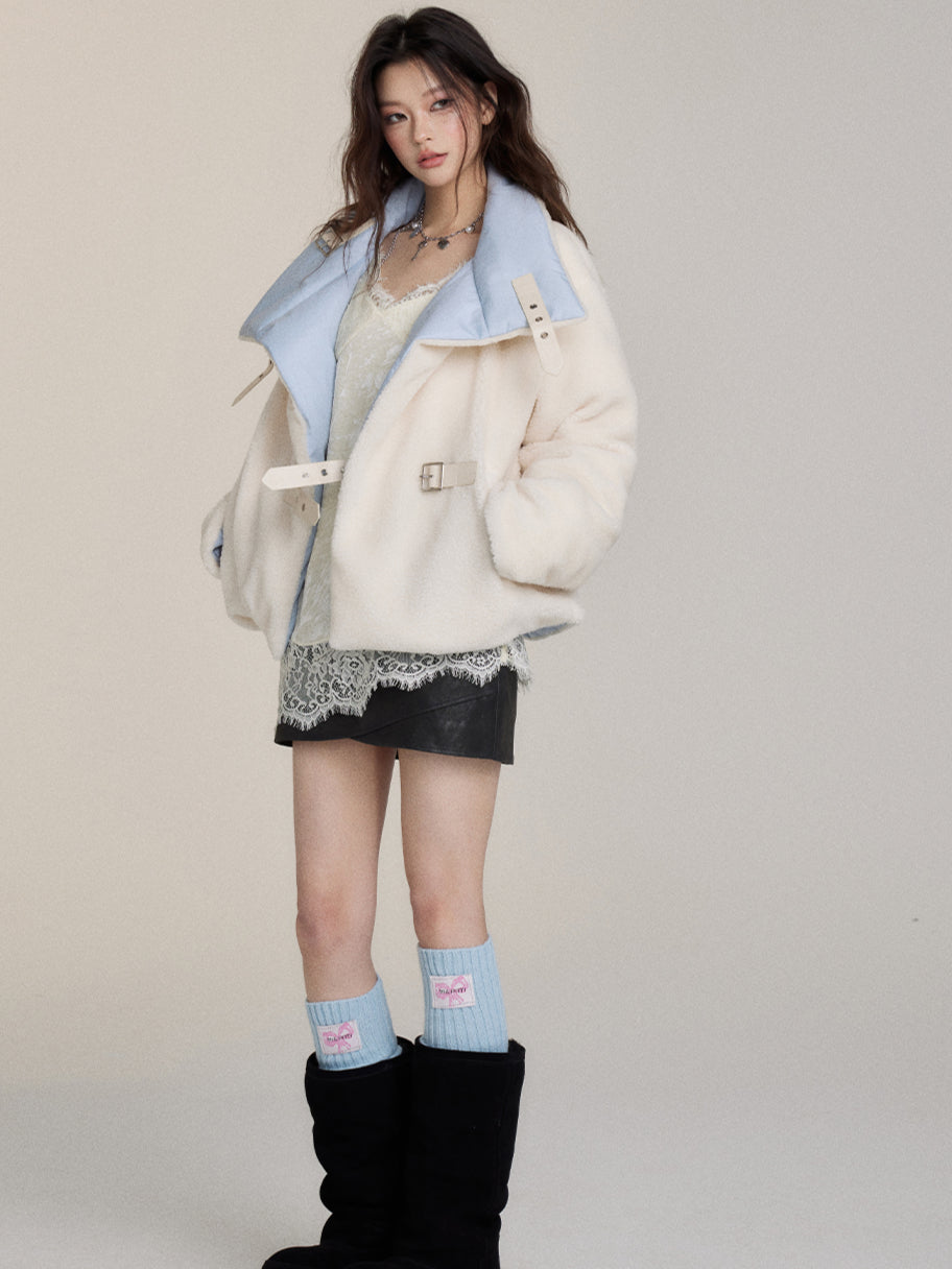 Reversible Shearling Down Jacket - CHINASQUAD