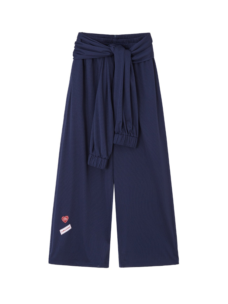 Tie-Waist Flowy Linen Wide-Leg Pants - CHINASQUAD