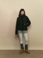 Black Ruffled Short Down Jacket - CHINASQUAD