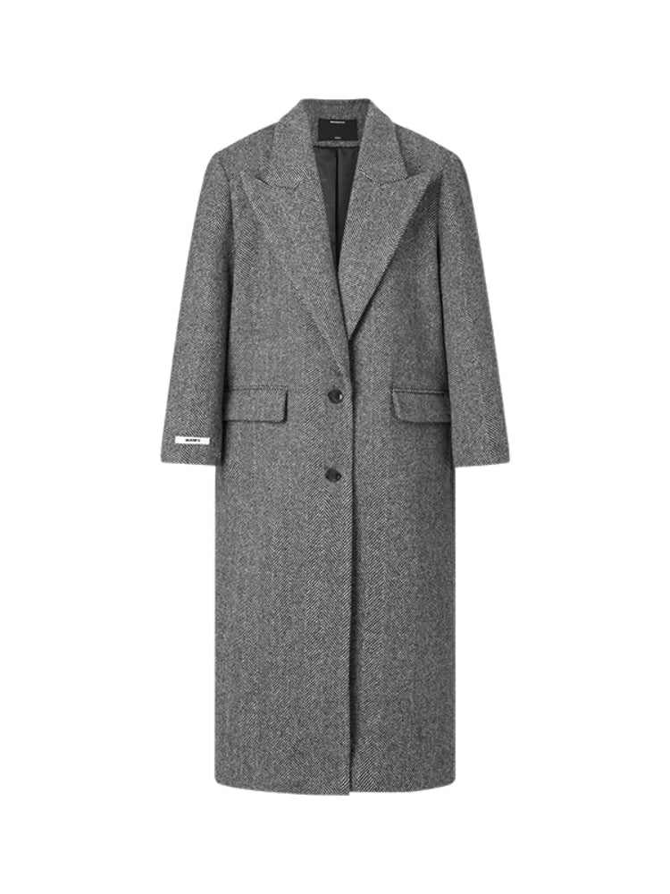 Gray Relaxed Fit Woolen Coat - CHINASQUAD