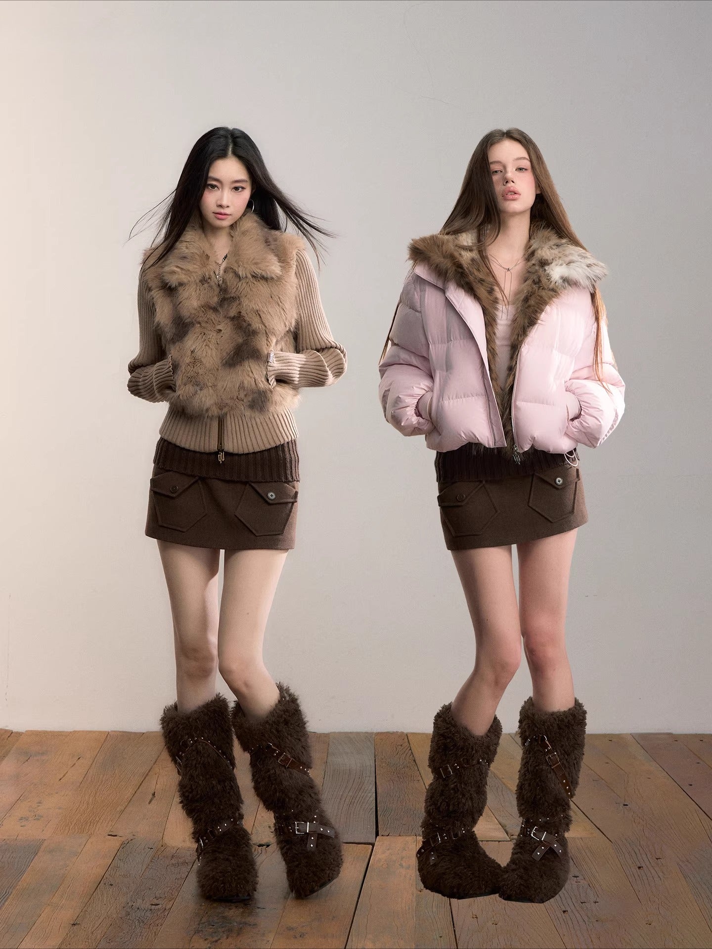 Knitted Waist Wool Blend Mini Skirt