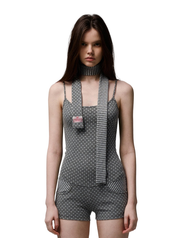 Polka Dot Stripe Double-sided Scarf - CHINASQUAD