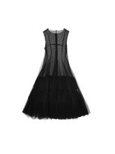 Mesh Panel Midi Dress - CHINASQUAD