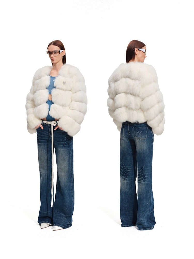 Polar Shearling Fox Fur Jacket
