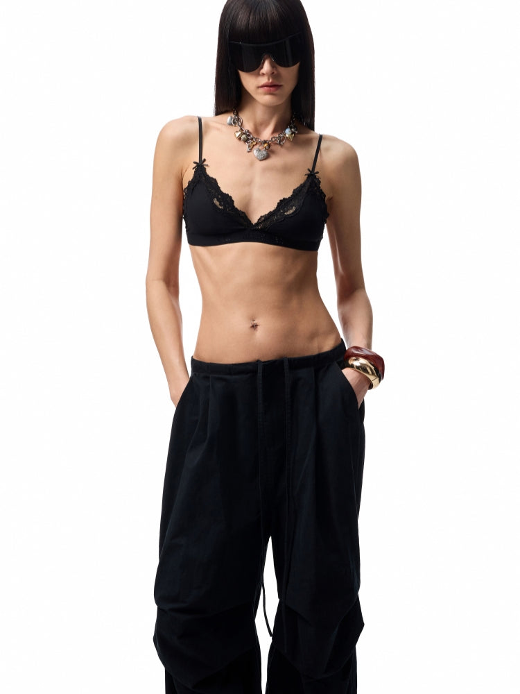 Lace Triangle Cup Bra Without Underwire - CHINASQUAD