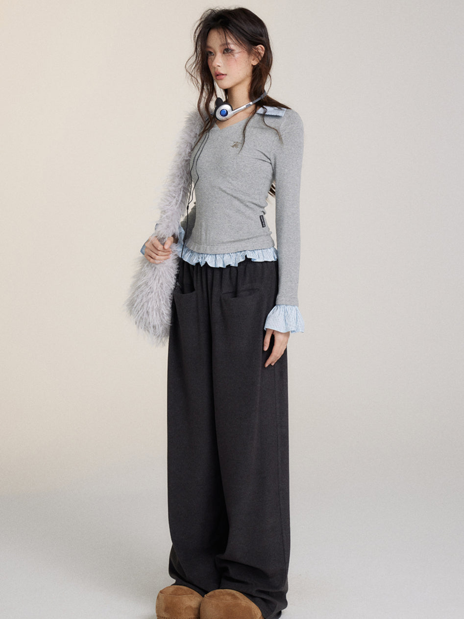 Faux Two-Piece Base Layer Long-Sleeve T-Shirt - CHINASQUAD