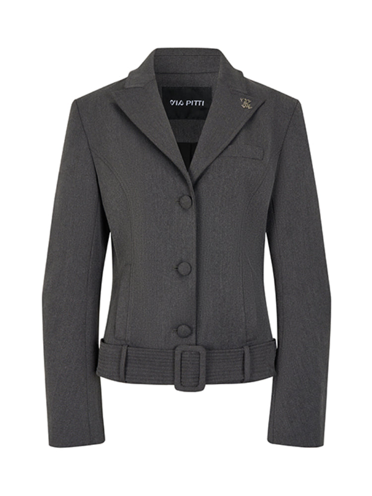 Wide Waist Belt Denim Blazer - CHINASQUAD