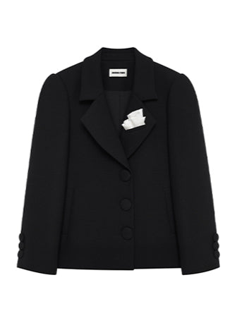 Wool Lapelled Structured Blazer - CHINASQUAD