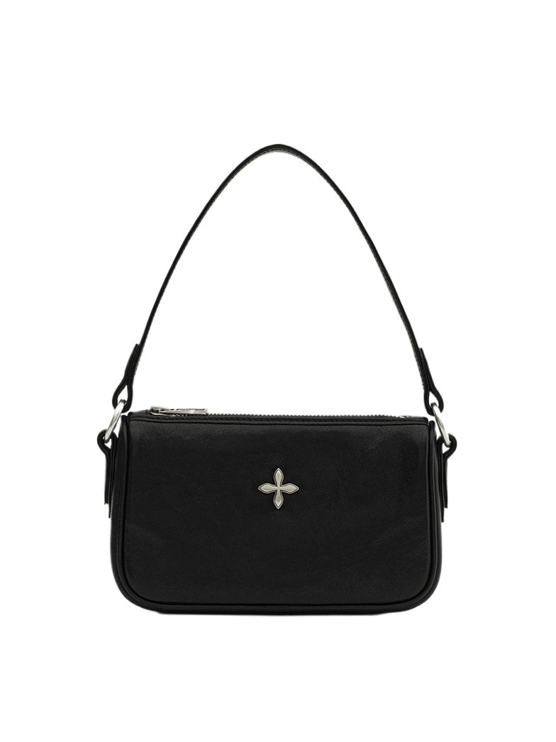 Badge Cross Leather Handbag - CHINASQUAD