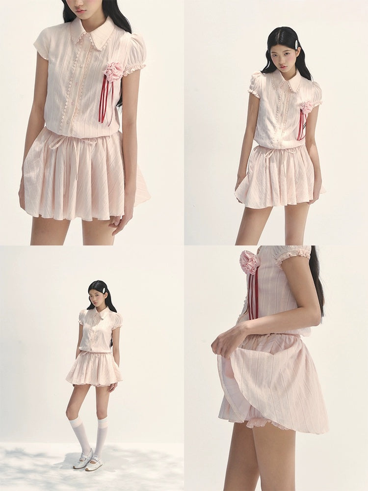 Navy Blue Waist-cinching Dress - CHINASQUAD