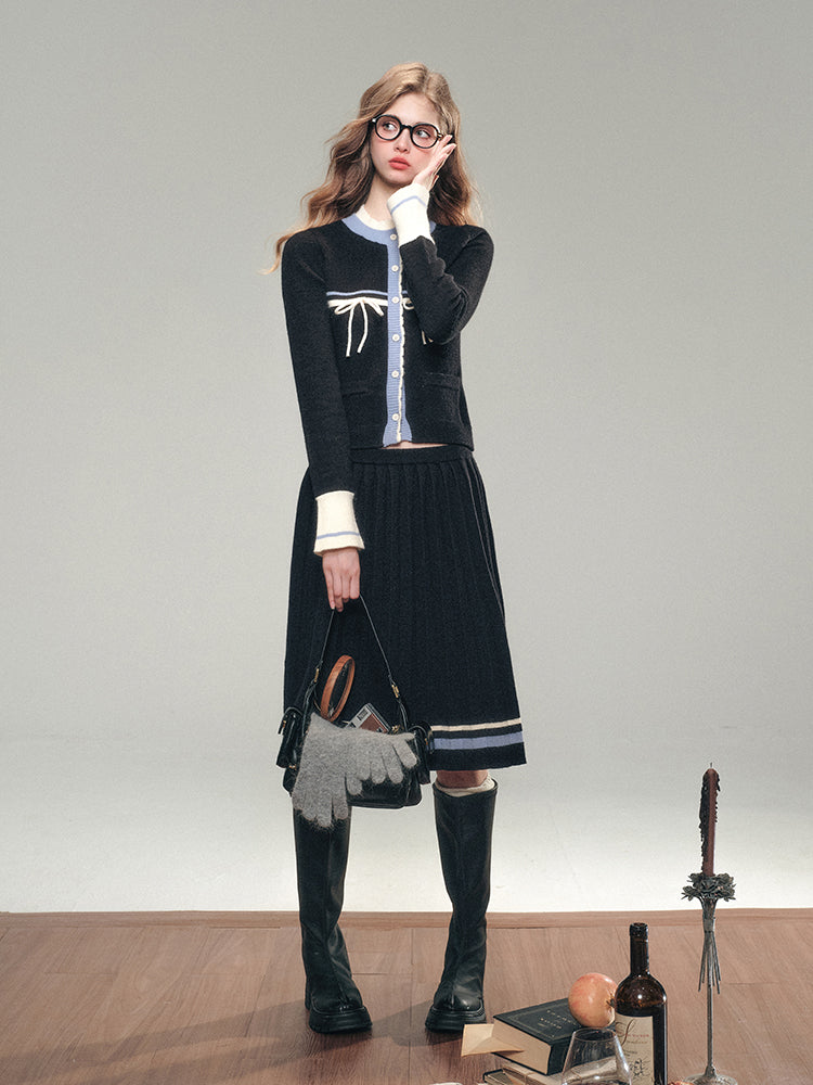 Academy Knit Sweater Cardigan Set - CHINASQUAD