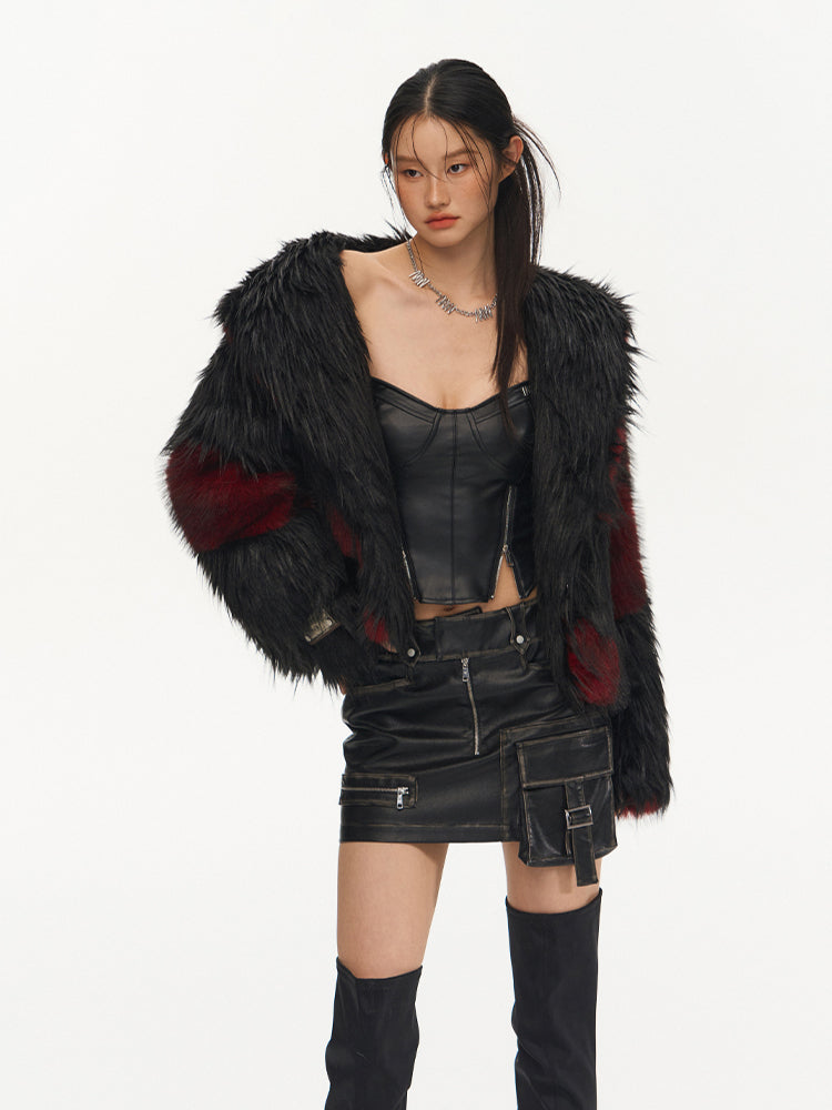 Loose Silhouette Large Lapel Patchwork Coat - CHINASQUAD