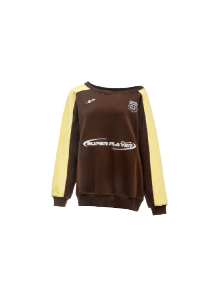 Off-Shoulder Sports Jersey Sweatshirt - CHINASQUAD