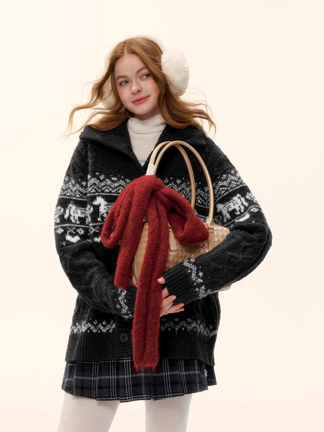 Red Loose Knit Sweater Cardigan