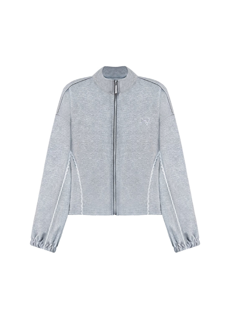 Lace-Trimmed Adjustable Cuffed Straight Leg Sweatpants - CHINASQUAD