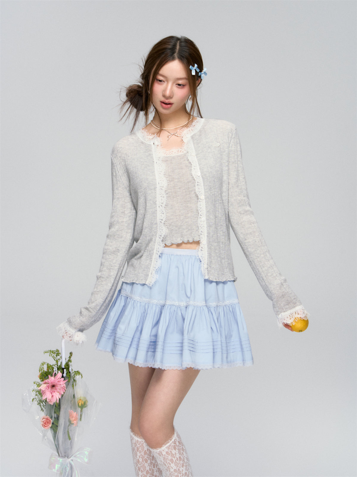 Lace Knit Cardigan Set - CHINASQUAD