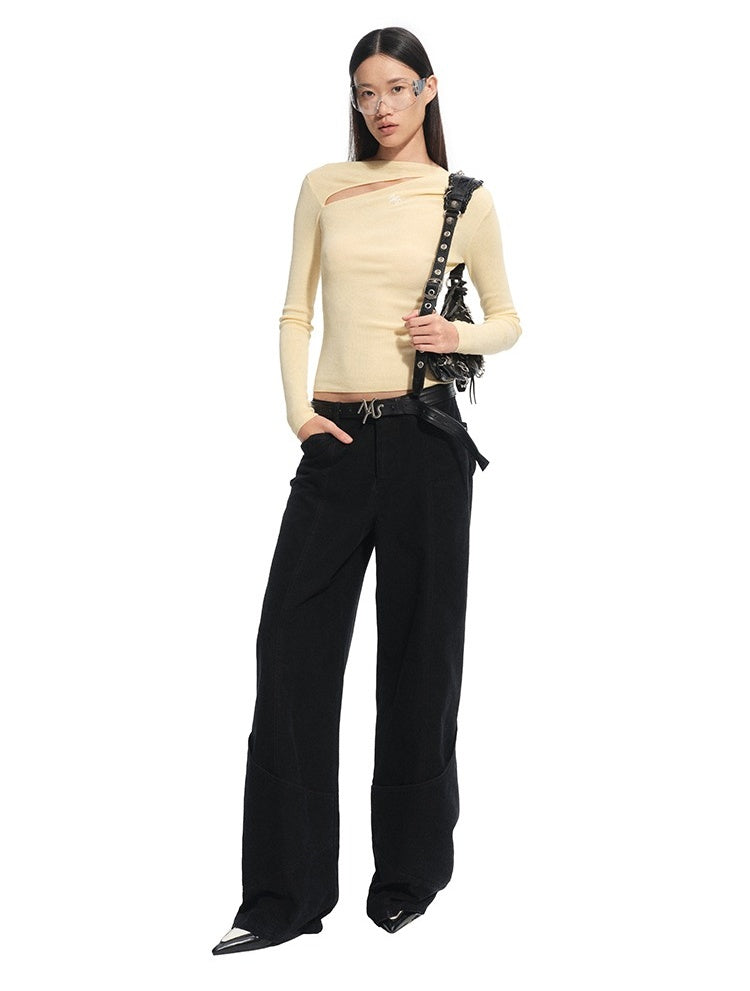 Crescent Knit Modal-Cotton T-Shirt - CHINASQUAD
