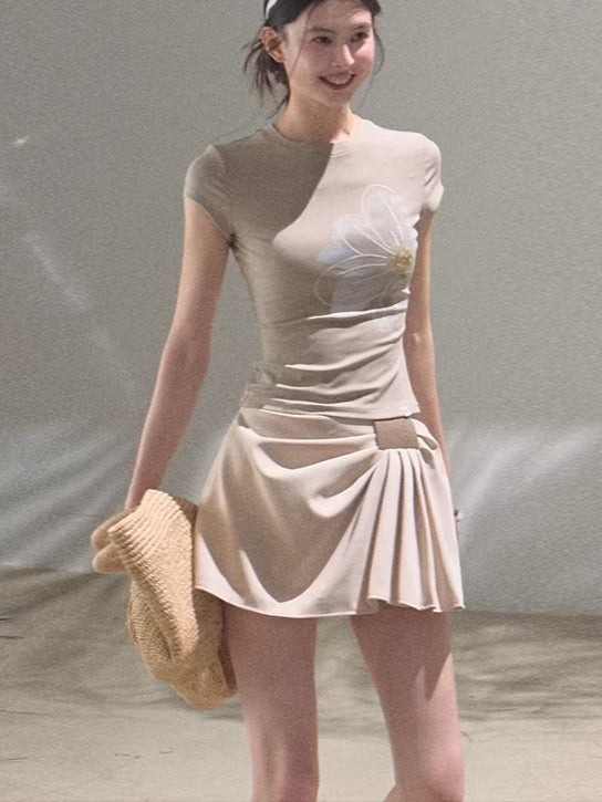 Slim-Fit Floral Print Short-Sleeve T-Shirt