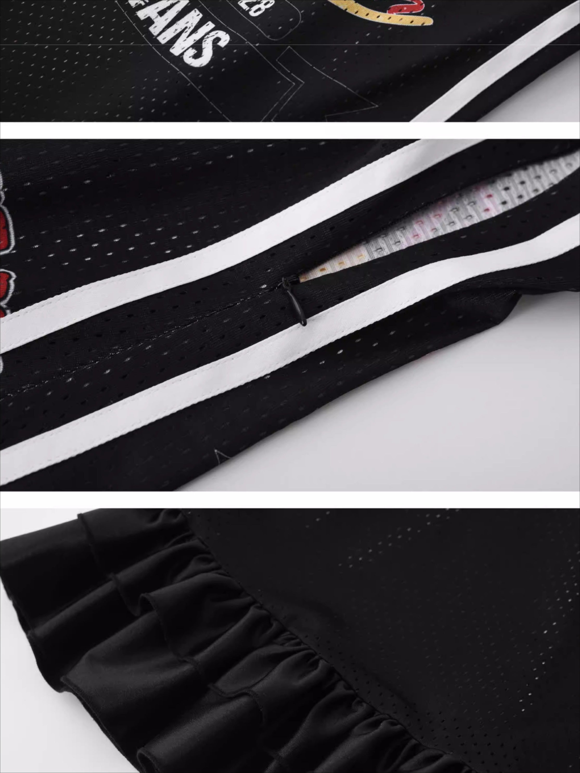 Letter-Print Lace-Trim Jersey Strap Dress