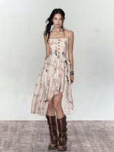 Butterfly Print Irregular Hem Dress - CHINASQUAD