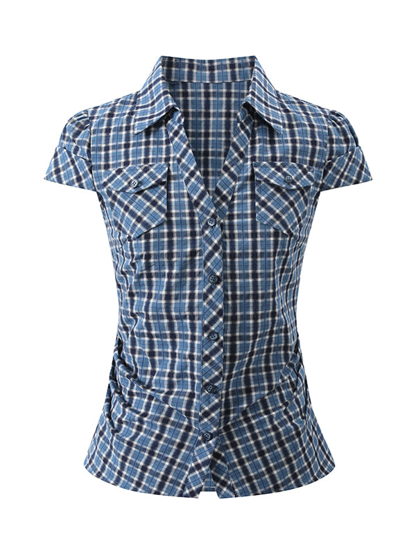 Blue & Pink Fitted Pocket Shirt - CHINASQUAD