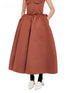 Chestnut Brown & Black Vintage Asymmetrical Skirt - CHINASQUAD