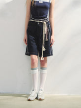 Lace-adorned Polka-dot Denim Capri Pants - CHINASQUAD