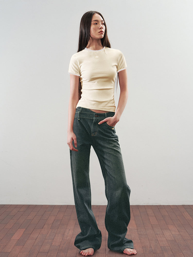 Slim-Fit Color-Block Crewneck Sports T-Shirt - CHINASQUAD