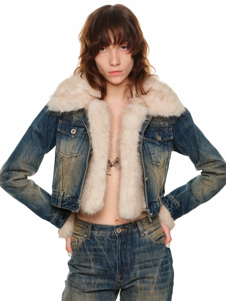 Denim Patchwork Removable Lined Jacket - CHINASQUAD