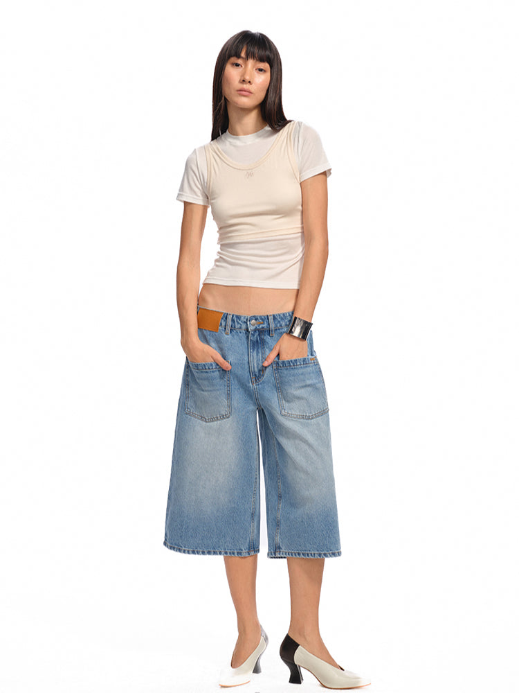 Washed Low - Rise 5 - Inch Denim Shorts - CHINASQUAD