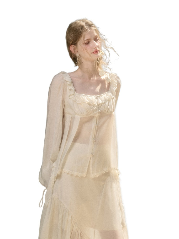 Tencel Air Fabric Shirt & Skirt Set - CHINASQUAD