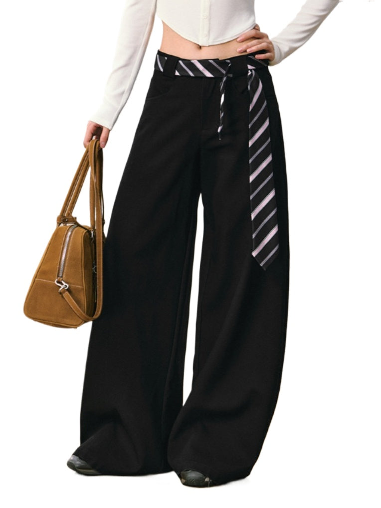 Black Wide-Leg Pants - CHINASQUAD