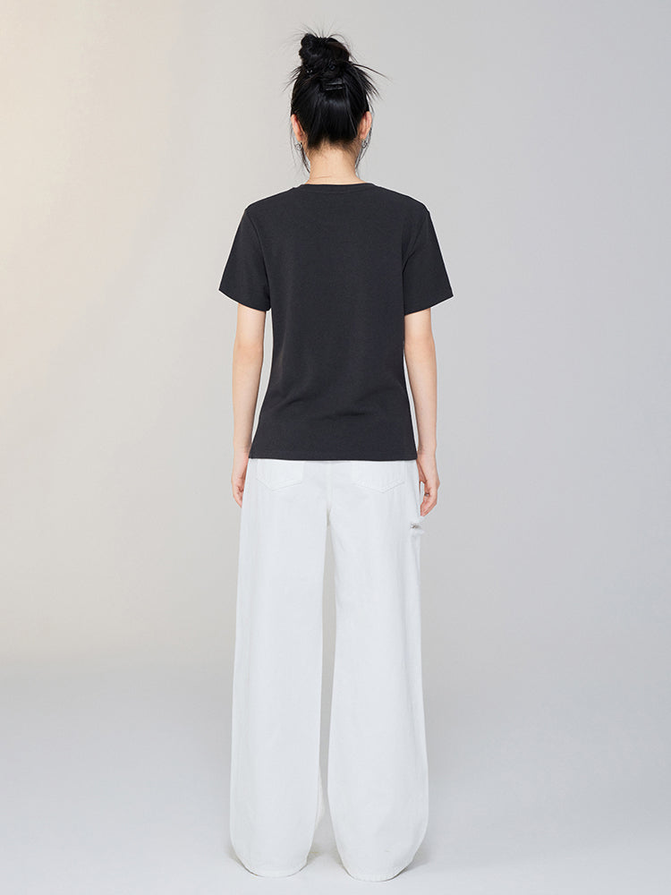 Bow-tied Fruit Regular Shoulder T-shirt