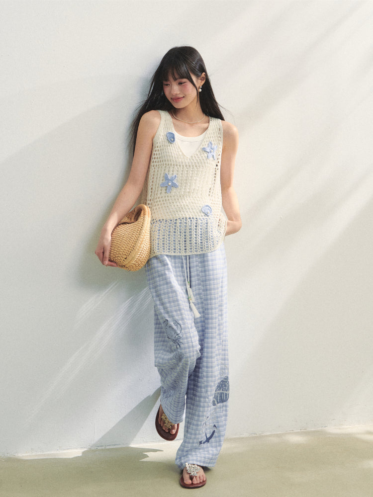 Pearl Crochet Hollow Vest Camisole - CHINASQUAD