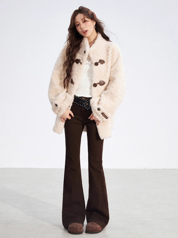 Embroidered Flared Denim Pants