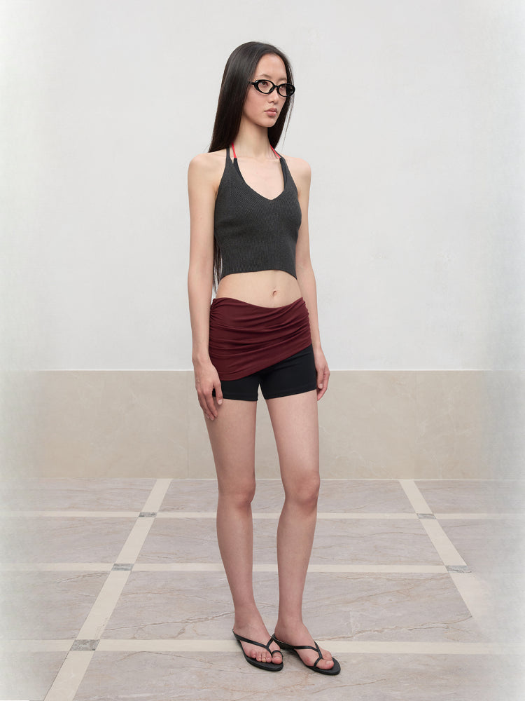 V-Neck Halter Layering Knit Vest - CHINASQUAD