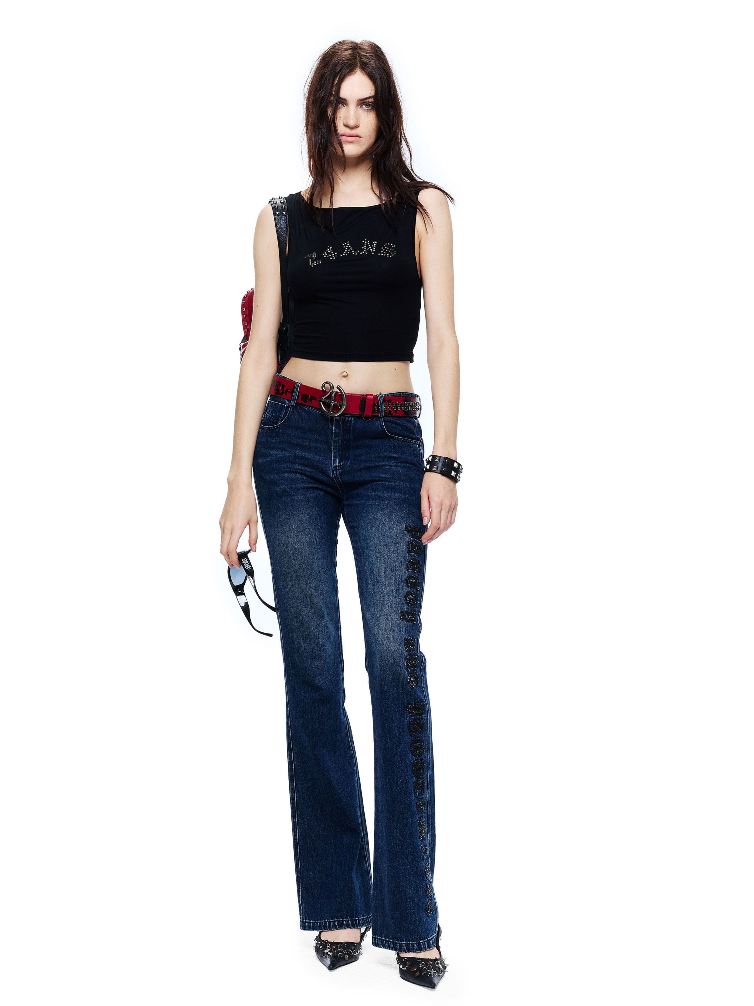 Enzyme-Washed Straight Denim Pants