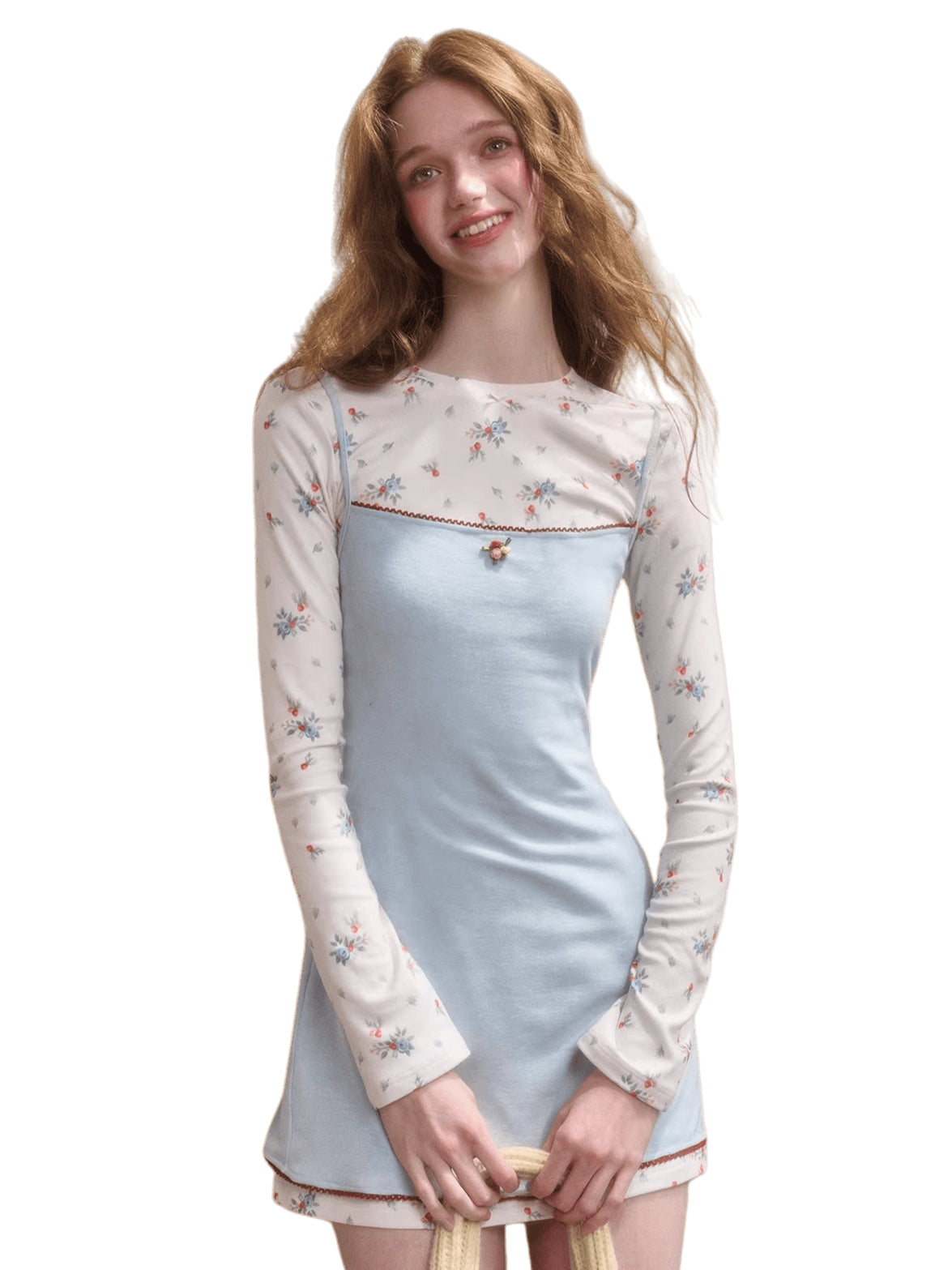 Mediterranean Floral Two-Piece Dress Set