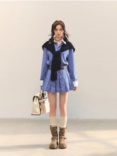 Shawl Fake Two-Piece Waist-Cinching A-Line Dress - CHINASQUAD